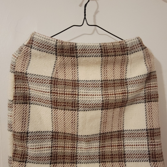 H&M Wool Plaid Skirt